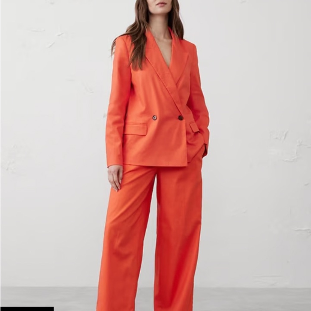 Banana Republic Women's Vibrant Linen Orange Blazer